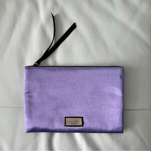 Lavender Satin Cosmetic Bag